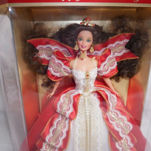 1997 Holiday Barbie Special Edition Doll NIB Rare Misprint Green vs Blue Eyes - Picture 11 of 13